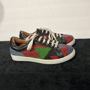 Kilim Lace Up Sneakers Hand Woven Wool One of a Kind size 37/US 7